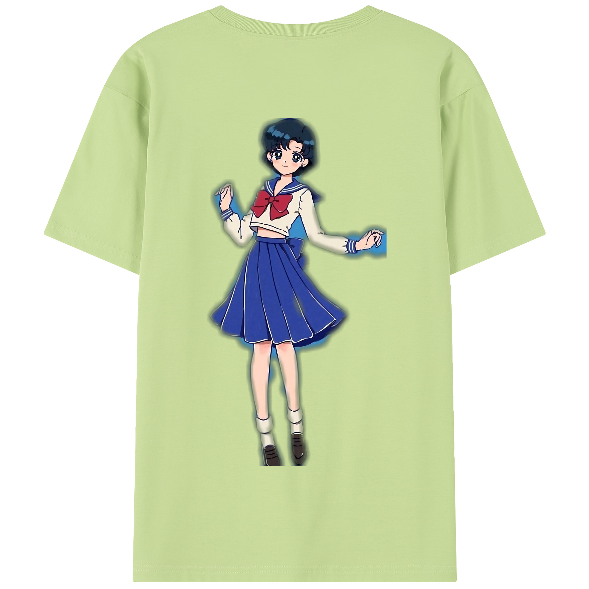 （画像用） 美少女戦士セーラームーン 水野 亜美 みずの あみ Sailor Moon Mizuno Ami 綿100％半袖Tシャツ（背面プリント）